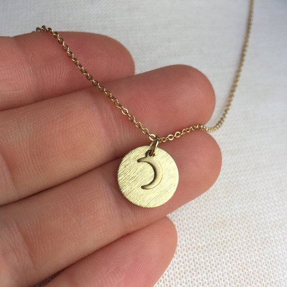 Sun & Moon Coin pendant Necklace — Gold - Picture 2 of 4